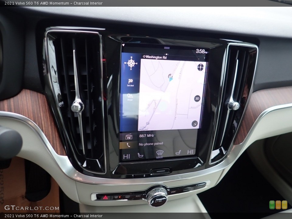 Charcoal Interior Navigation for the 2021 Volvo S60 T6 AWD Momentum #140044879