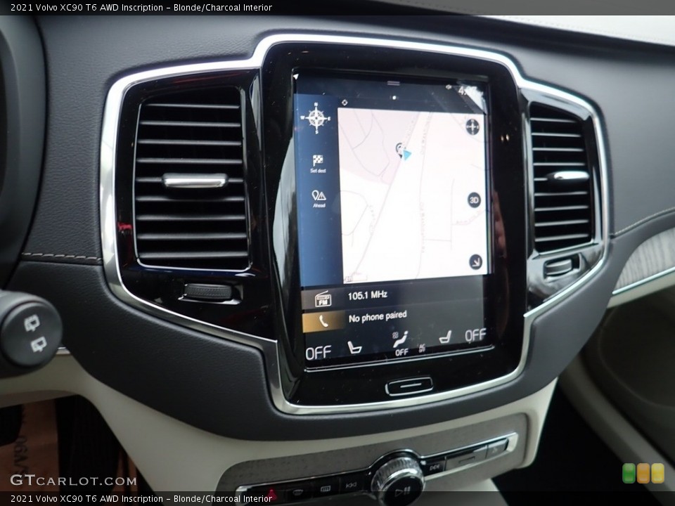 Blonde/Charcoal Interior Navigation for the 2021 Volvo XC90 T6 AWD Inscription #140045671