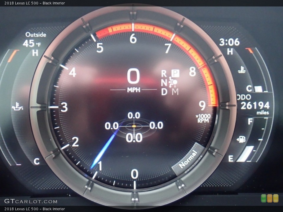 Black Interior Gauges for the 2018 Lexus LC 500 #140050282