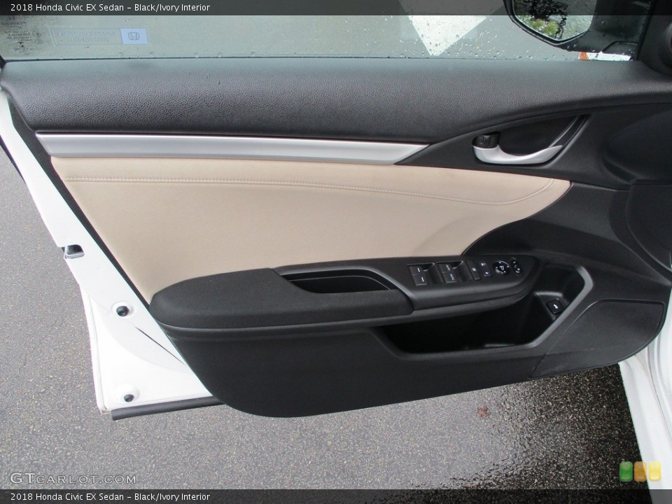 Black/Ivory Interior Door Panel for the 2018 Honda Civic EX Sedan #140050291