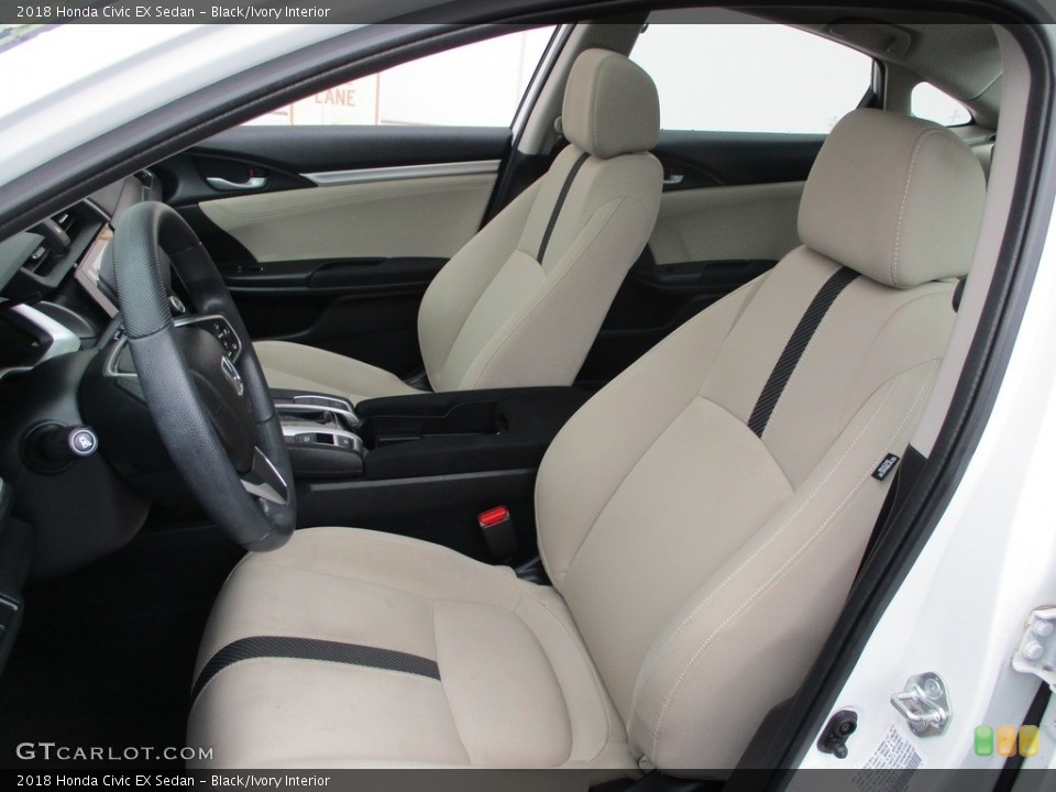 Black/Ivory Interior Front Seat for the 2018 Honda Civic EX Sedan #140050339