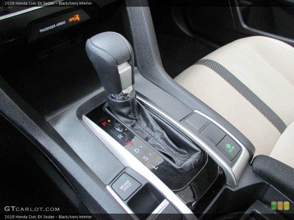 Black/Ivory Interior Transmission for the 2018 Honda Civic EX Sedan #140050414