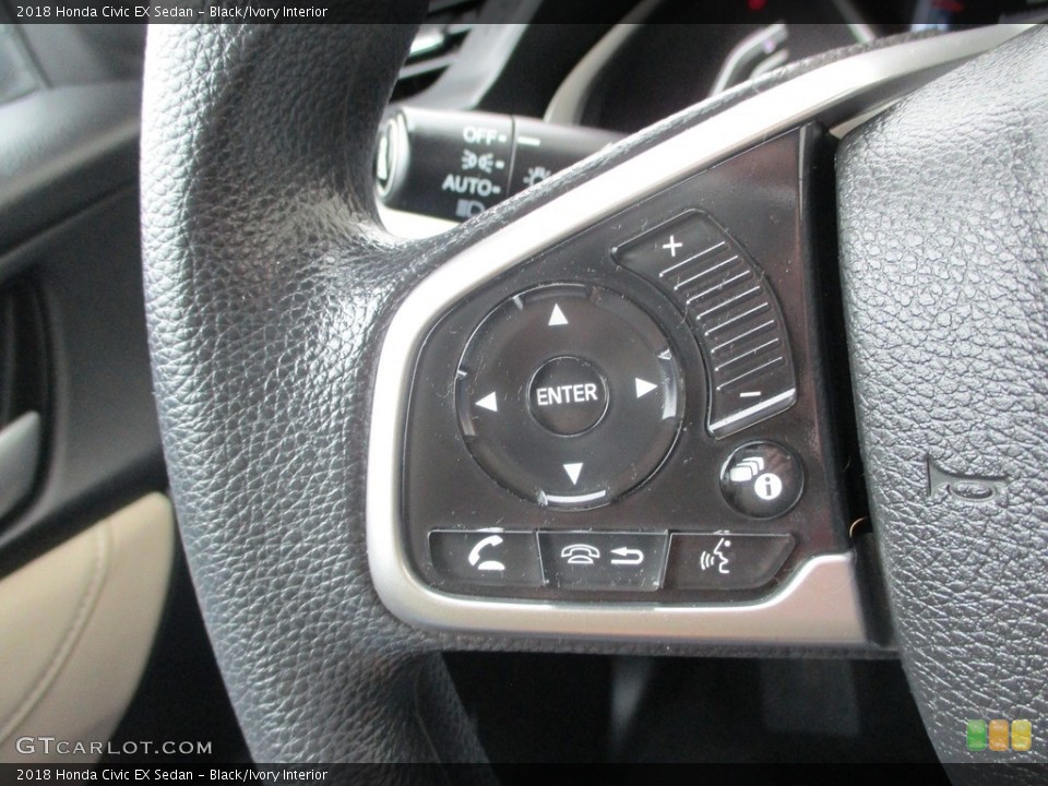 Black/Ivory Interior Steering Wheel for the 2018 Honda Civic EX Sedan #140050507