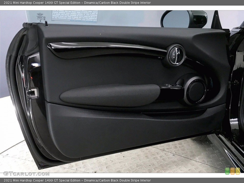Dinamica/Carbon Black Double Stripe Interior Door Panel for the 2021 Mini Hardtop Cooper 1499 GT Special Edition #140066594