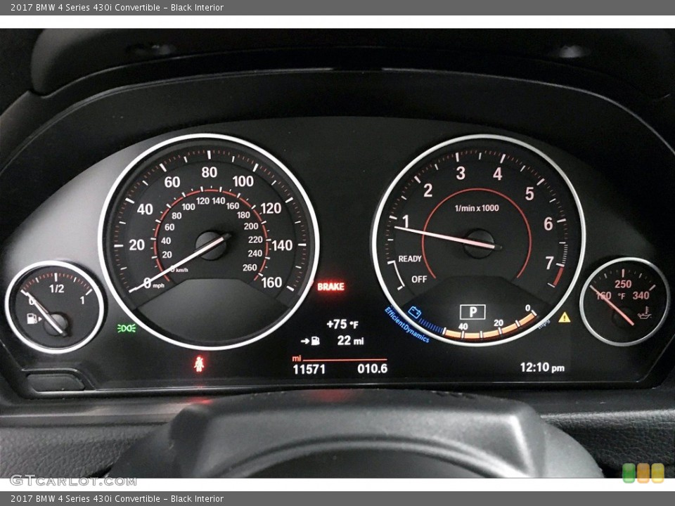 Black Interior Gauges for the 2017 BMW 4 Series 430i Convertible #140073445