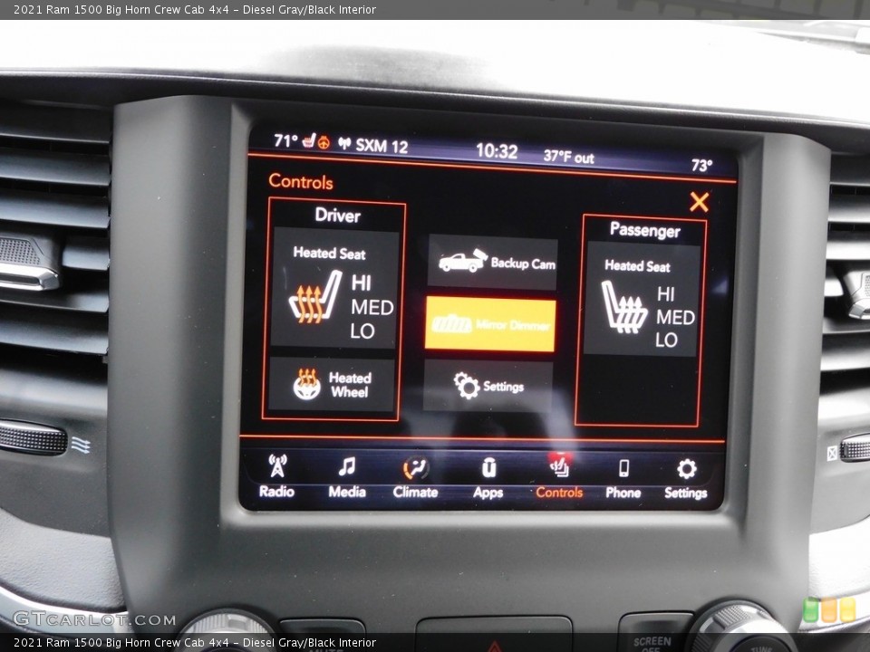 Diesel Gray/Black Interior Controls for the 2021 Ram 1500 Big Horn Crew Cab 4x4 #140075363