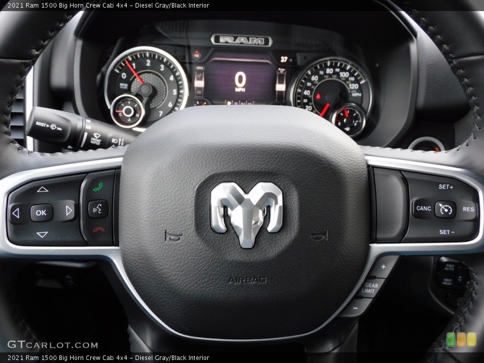 Diesel Gray/Black Interior Steering Wheel for the 2021 Ram 1500 Big Horn Crew Cab 4x4 #140075468