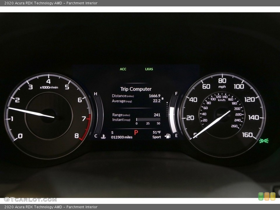 Parchment Interior Gauges for the 2020 Acura RDX Technology AWD #140075615