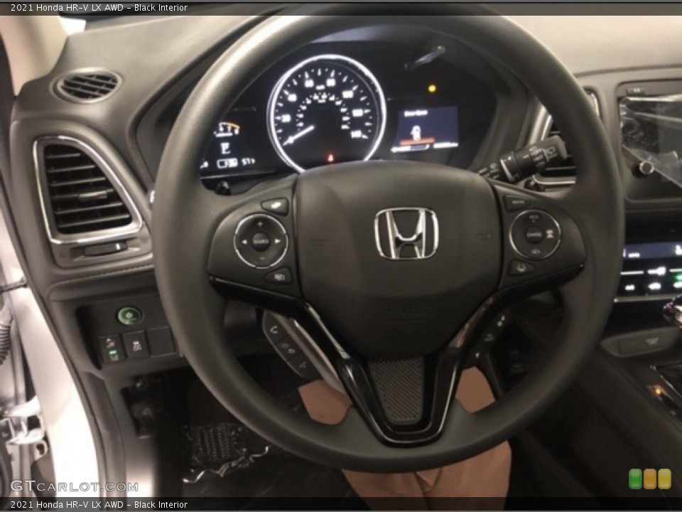 Black Interior Steering Wheel for the 2021 Honda HR-V LX AWD #140077760