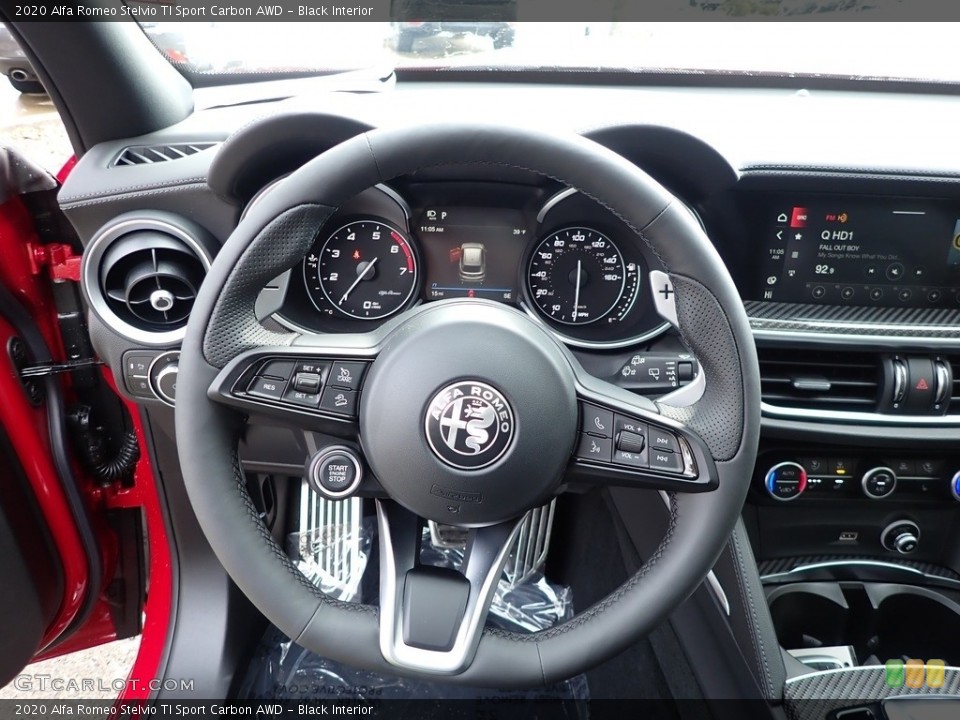 Black Interior Steering Wheel for the 2020 Alfa Romeo Stelvio TI Sport Carbon AWD #140077820