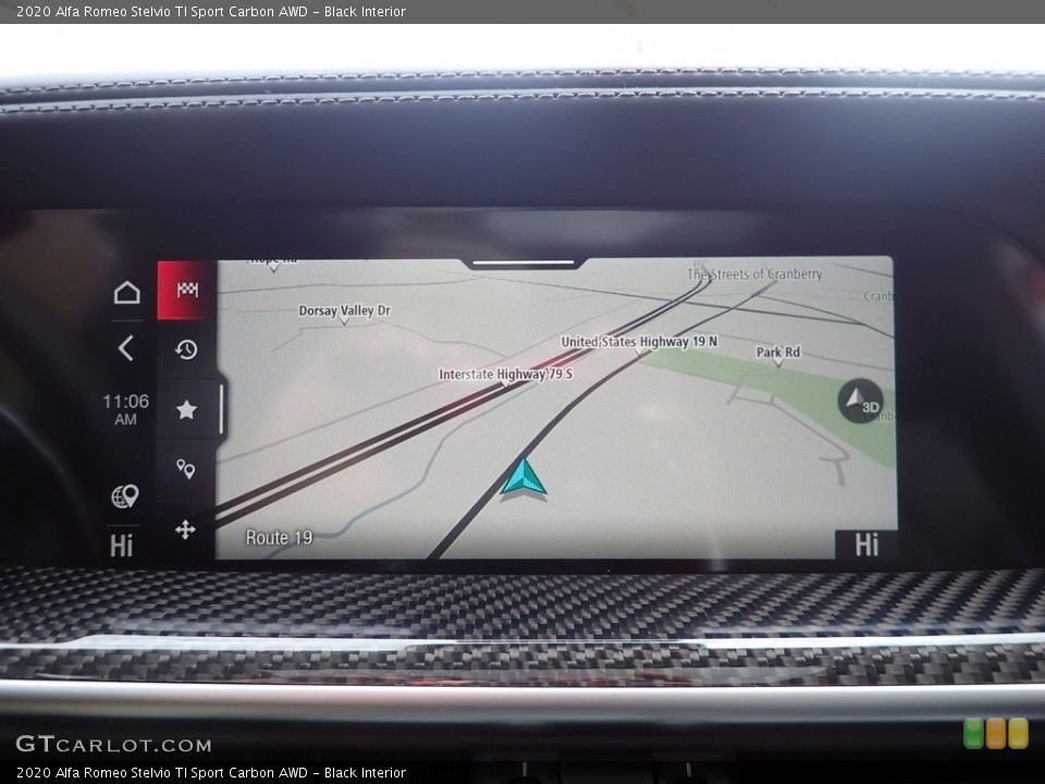 Black Interior Navigation for the 2020 Alfa Romeo Stelvio TI Sport Carbon AWD #140077880