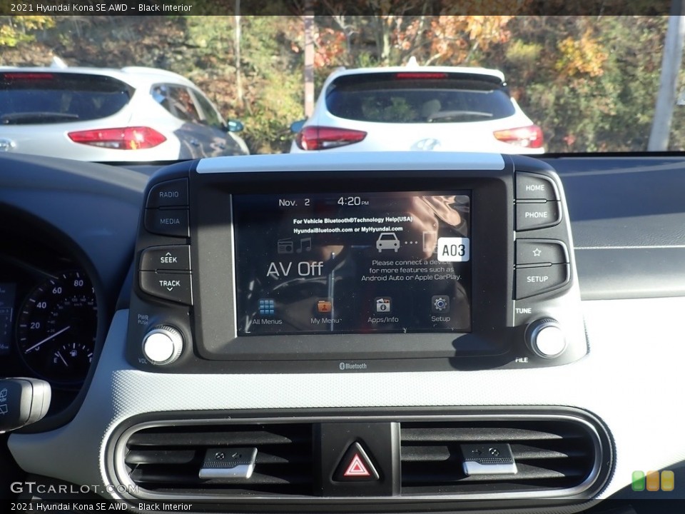 Black Interior Controls for the 2021 Hyundai Kona SE AWD #140079545