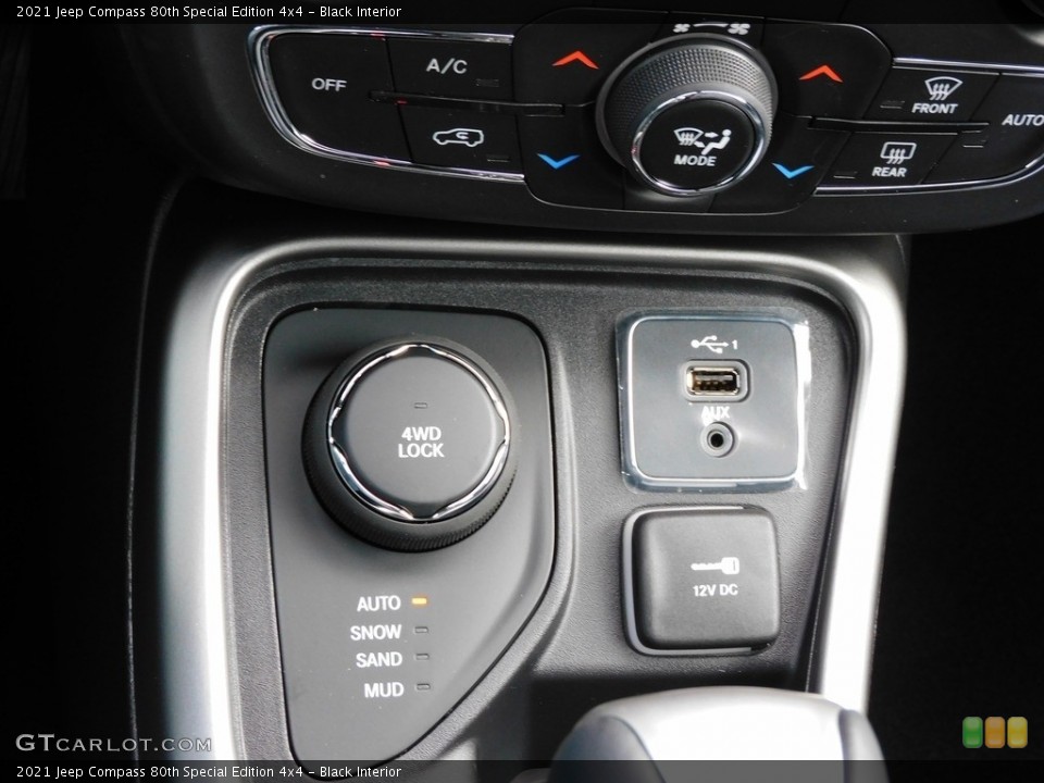 Black Interior Controls for the 2021 Jeep Compass 80th Special Edition 4x4 #140080502