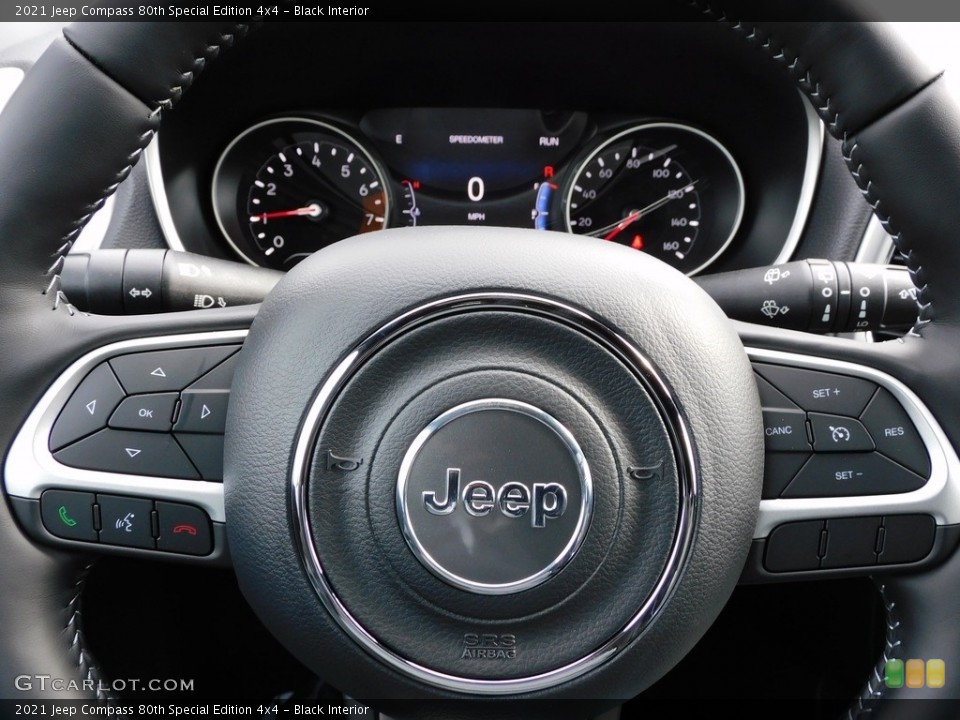 Black Interior Steering Wheel for the 2021 Jeep Compass 80th Special Edition 4x4 #140080979