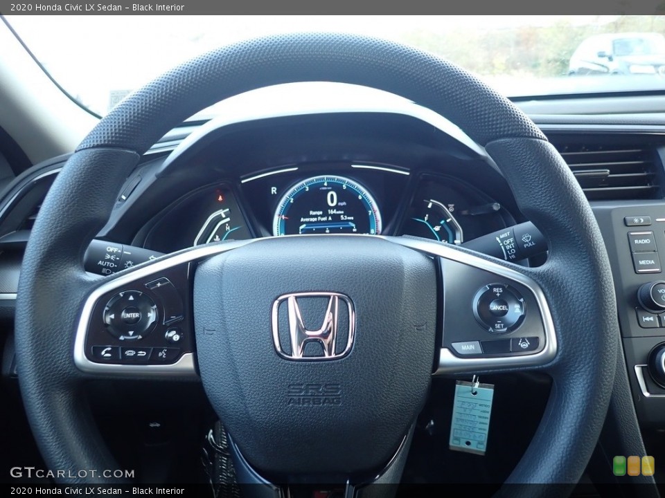 Black Interior Steering Wheel for the 2020 Honda Civic LX Sedan #140081849
