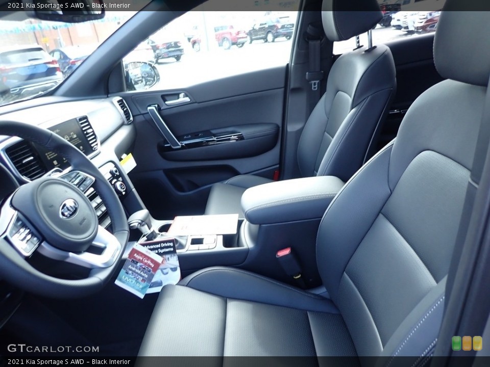 Black Interior Front Seat for the 2021 Kia Sportage S AWD #140082014