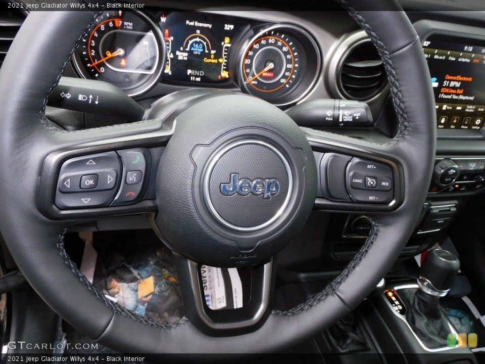 Black Interior Steering Wheel for the 2021 Jeep Gladiator Willys 4x4 #140082344