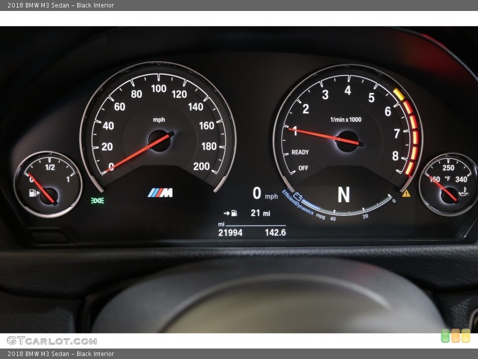 Black Interior Gauges for the 2018 BMW M3 Sedan #140085119