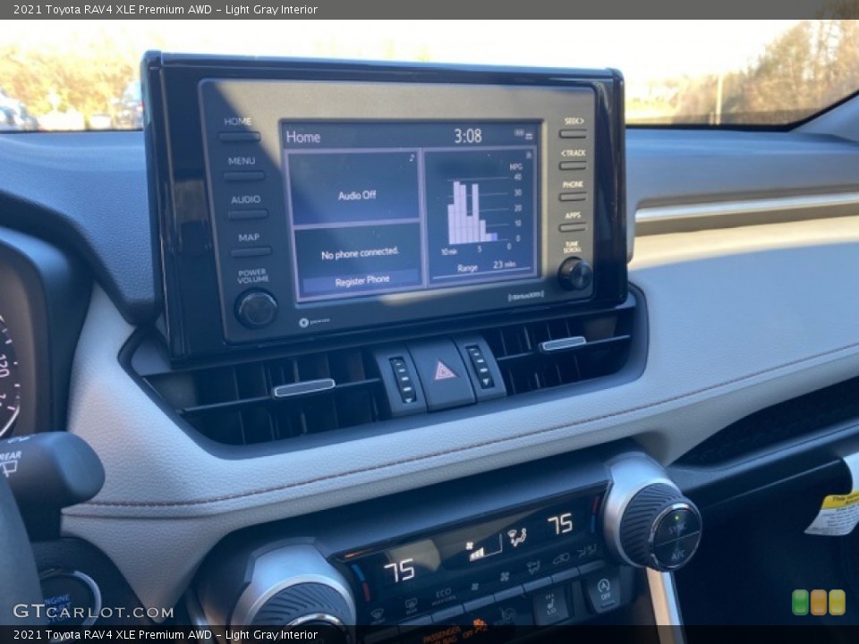 Light Gray Interior Controls for the 2021 Toyota RAV4 XLE Premium AWD #140086934