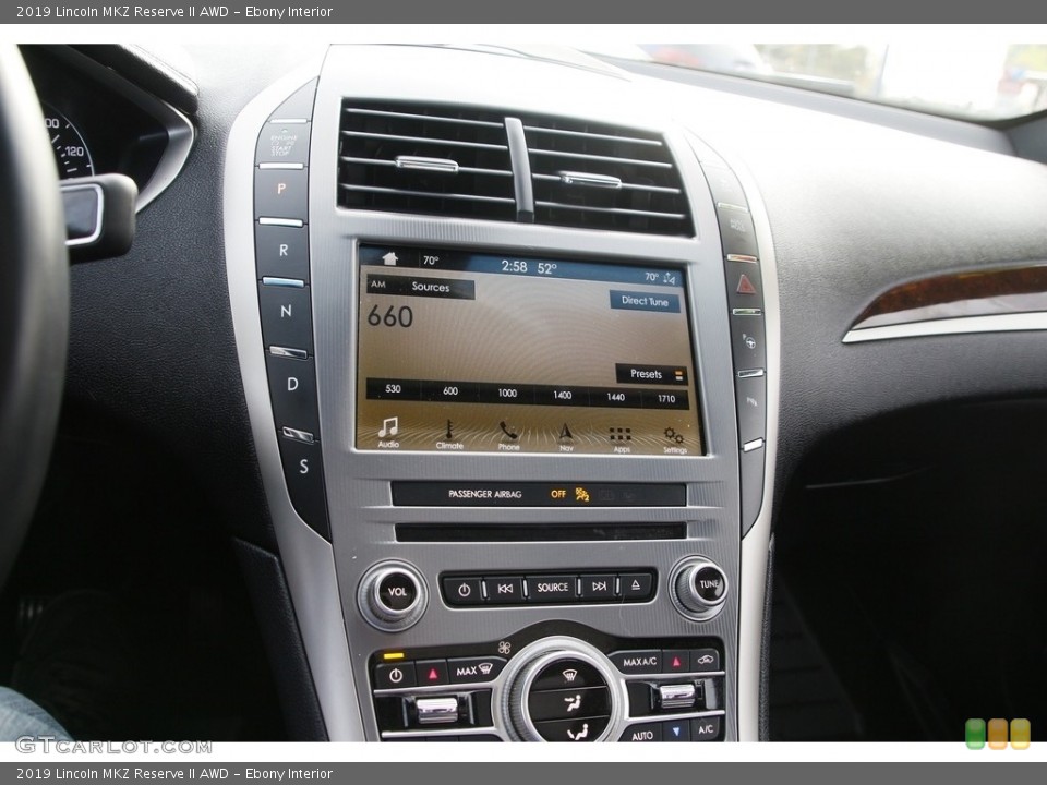 Ebony Interior Controls for the 2019 Lincoln MKZ Reserve II AWD #140088982