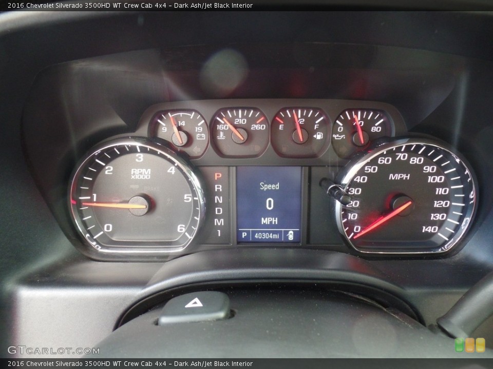 Dark Ash/Jet Black Interior Gauges for the 2016 Chevrolet Silverado 3500HD WT Crew Cab 4x4 #140106760