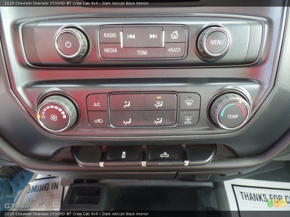 Dark Ash/Jet Black Interior Controls for the 2016 Chevrolet Silverado 3500HD WT Crew Cab 4x4 #140106862