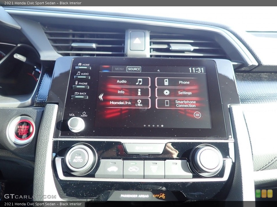 Black Interior Controls for the 2021 Honda Civic Sport Sedan #140112091