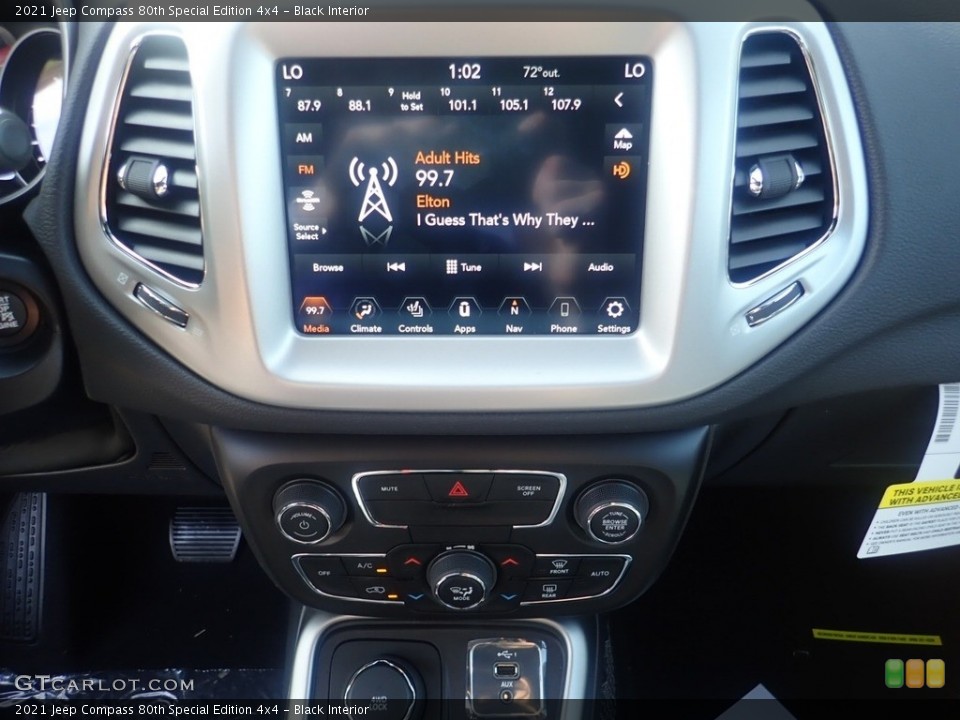 Black Interior Controls for the 2021 Jeep Compass 80th Special Edition 4x4 #140118832