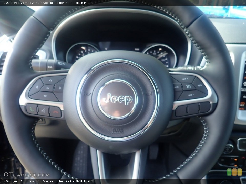 Black Interior Steering Wheel for the 2021 Jeep Compass 80th Special Edition 4x4 #140118853