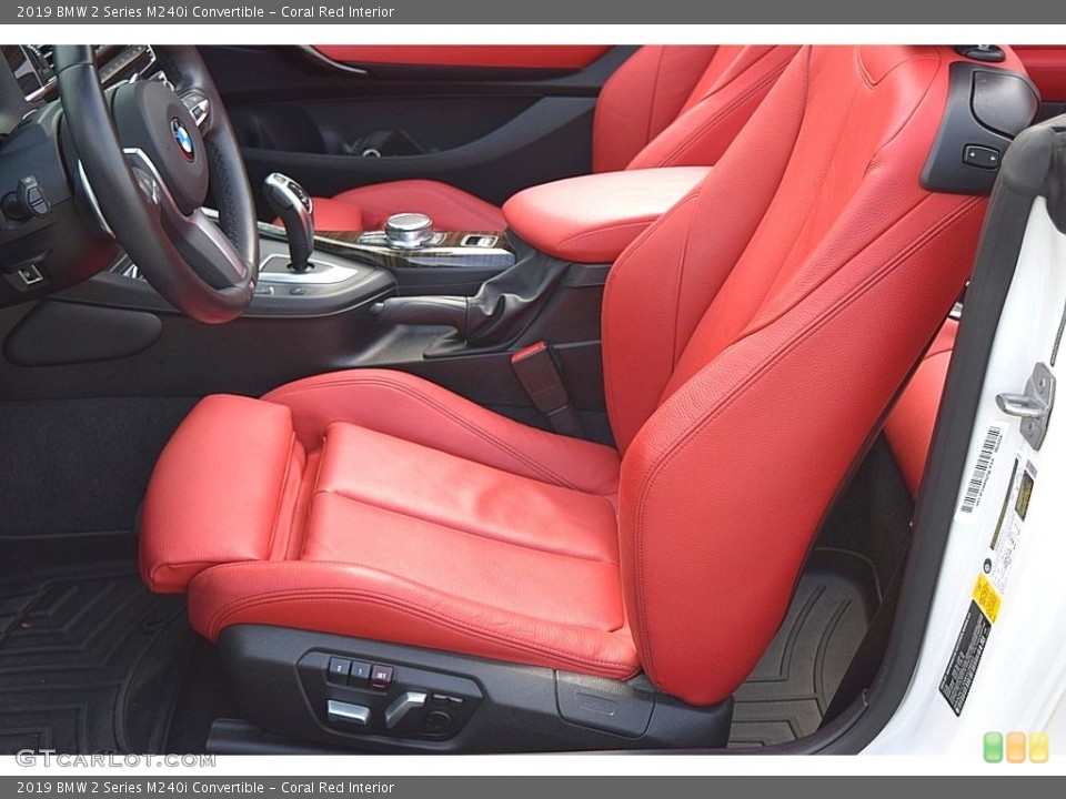 Coral Red Interior Front Seat for the 2019 BMW 2 Series M240i Convertible #140123805