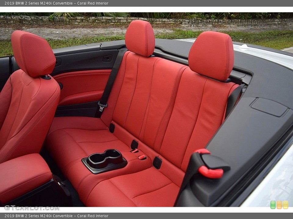 Coral Red Interior Rear Seat for the 2019 BMW 2 Series M240i Convertible #140123914