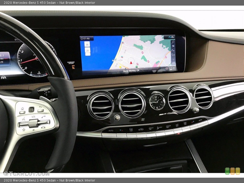 Nut Brown/Black Interior Navigation for the 2020 Mercedes-Benz S 450 Sedan #140132037