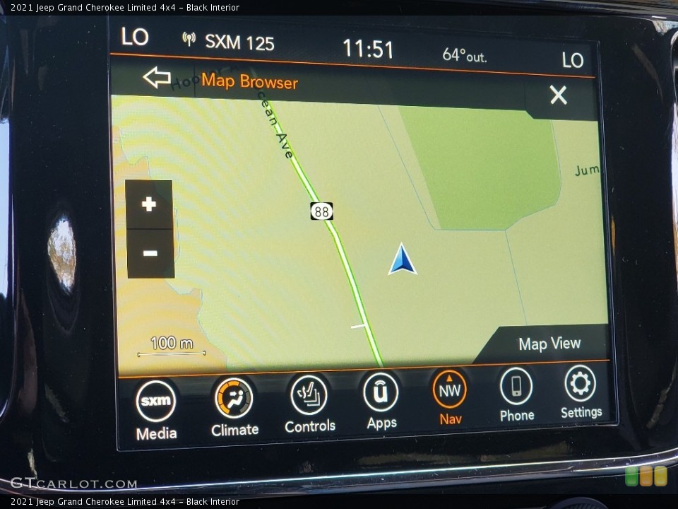 Black Interior Navigation for the 2021 Jeep Grand Cherokee Limited 4x4 #140132655
