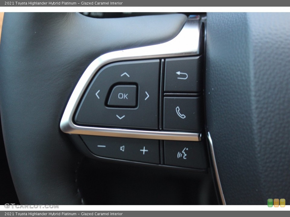 Glazed Caramel Interior Steering Wheel for the 2021 Toyota Highlander Hybrid Platinum #140138346