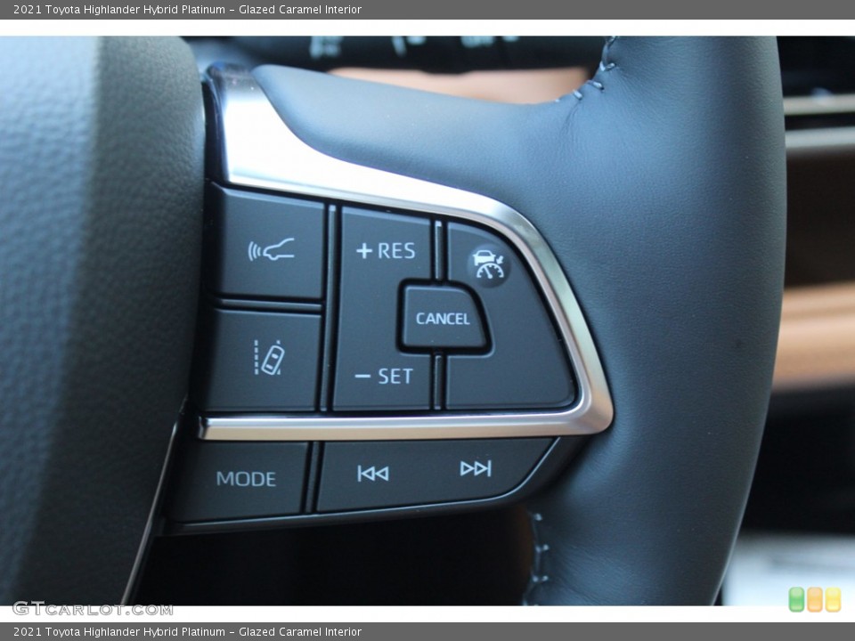 Glazed Caramel Interior Steering Wheel for the 2021 Toyota Highlander Hybrid Platinum #140138356