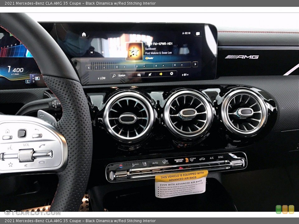 Black Dinamica w/Red Stitching Interior Controls for the 2021 Mercedes-Benz CLA AMG 35 Coupe #140146562