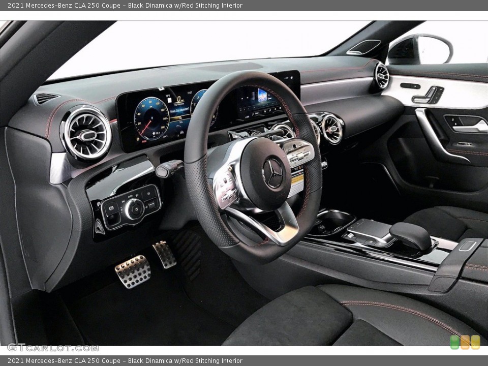 Black Dinamica w/Red Stitching Interior Dashboard for the 2021 Mercedes-Benz CLA 250 Coupe #140146760