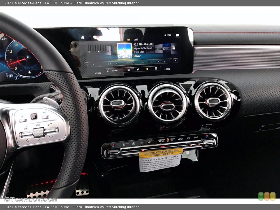 Black Dinamica w/Red Stitching Interior Controls for the 2021 Mercedes-Benz CLA 250 Coupe #140146801