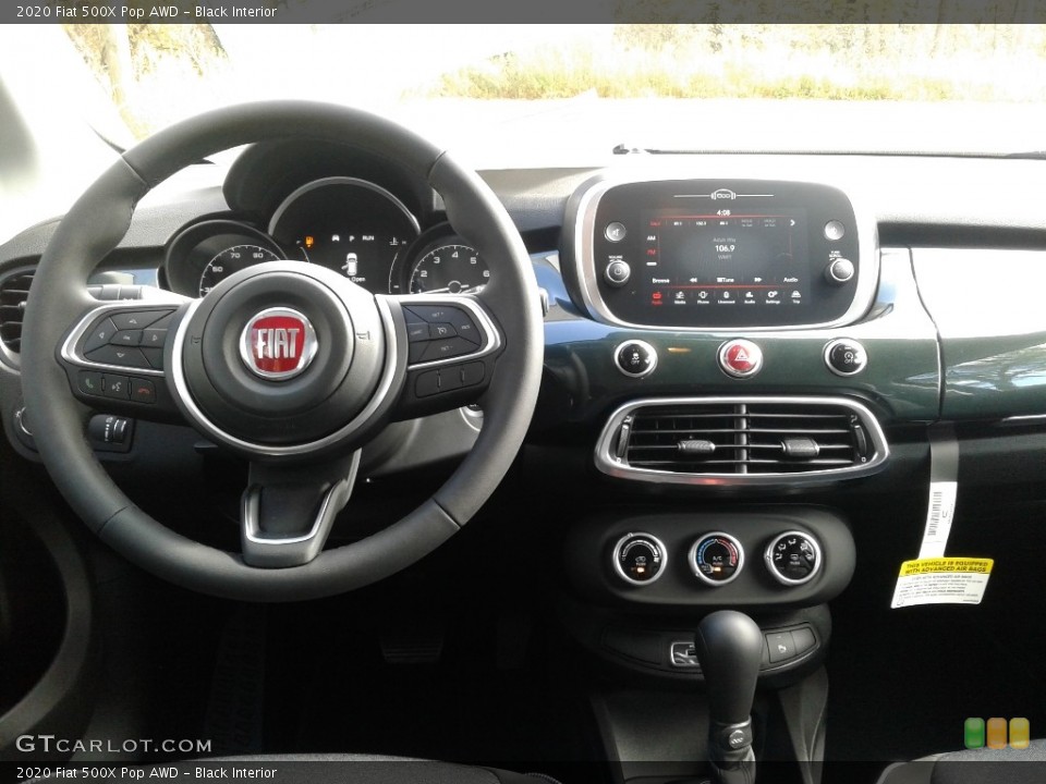 Black Interior Dashboard for the 2020 Fiat 500X Pop AWD #140147898