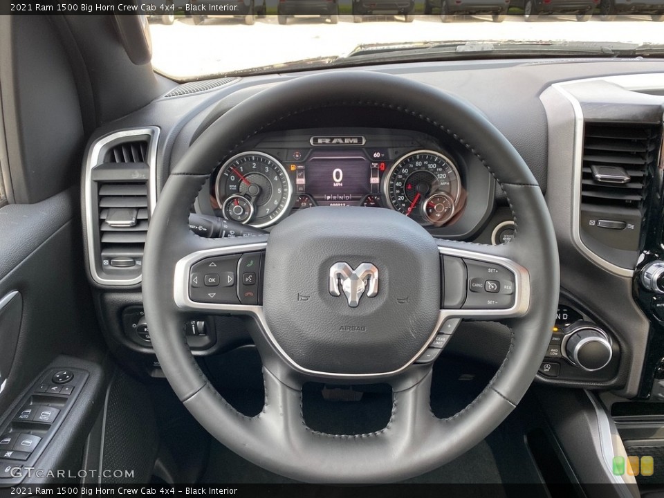 Black Interior Steering Wheel for the 2021 Ram 1500 Big Horn Crew Cab 4x4 #140149764