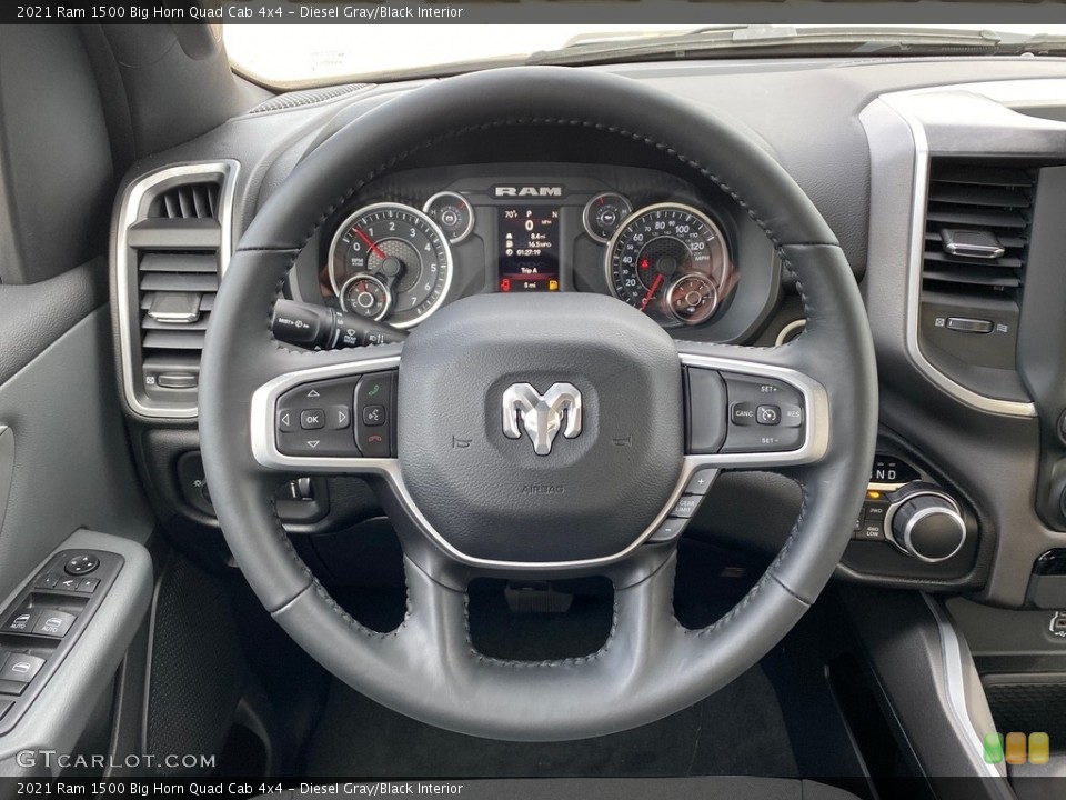 Diesel Gray/Black Interior Steering Wheel for the 2021 Ram 1500 Big Horn Quad Cab 4x4 #140150613