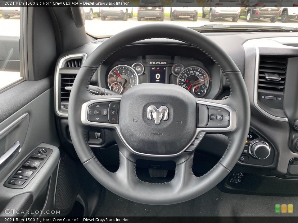 Diesel Gray/Black Interior Steering Wheel for the 2021 Ram 1500 Big Horn Crew Cab 4x4 #140150889