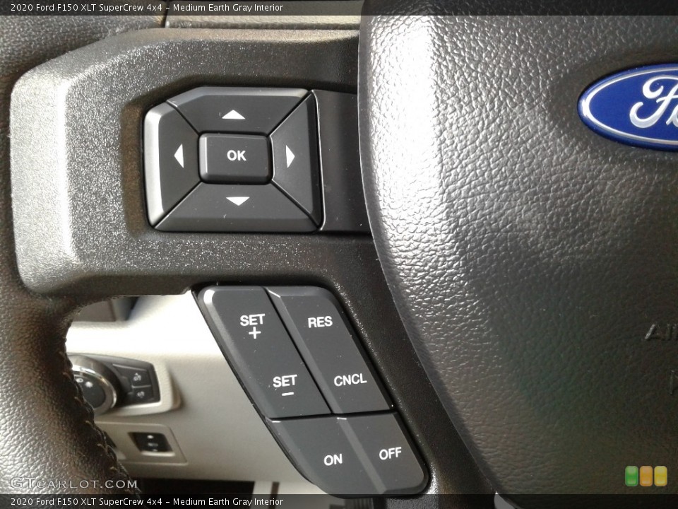 Medium Earth Gray Interior Steering Wheel for the 2020 Ford F150 XLT SuperCrew 4x4 #140151123