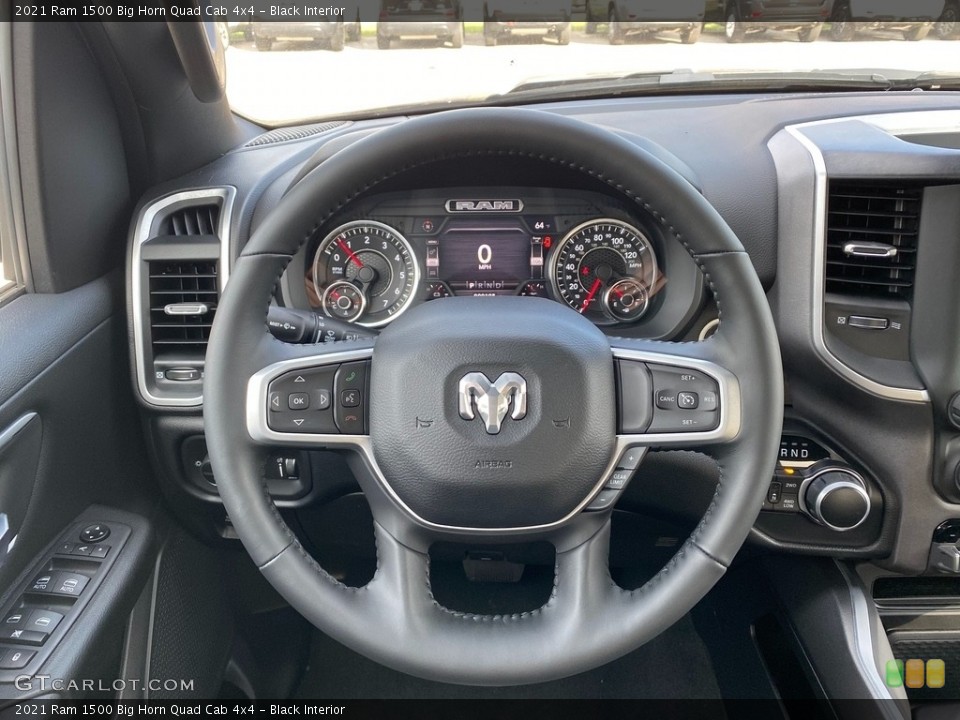 Black Interior Steering Wheel for the 2021 Ram 1500 Big Horn Quad Cab 4x4 #140151162