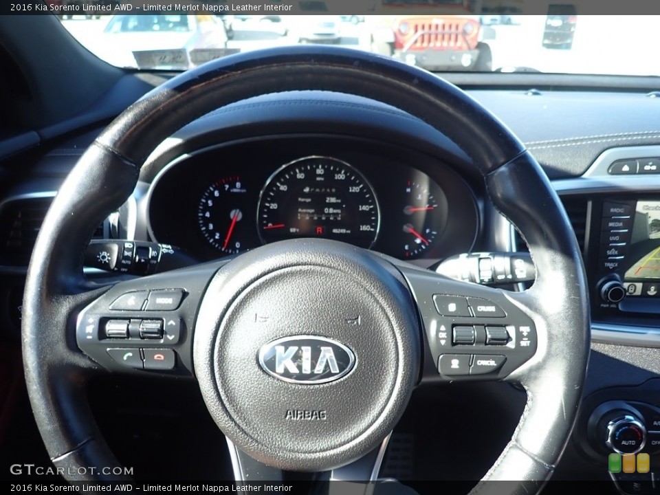 Limited Merlot Nappa Leather Interior Steering Wheel for the 2016 Kia Sorento Limited AWD #140155422