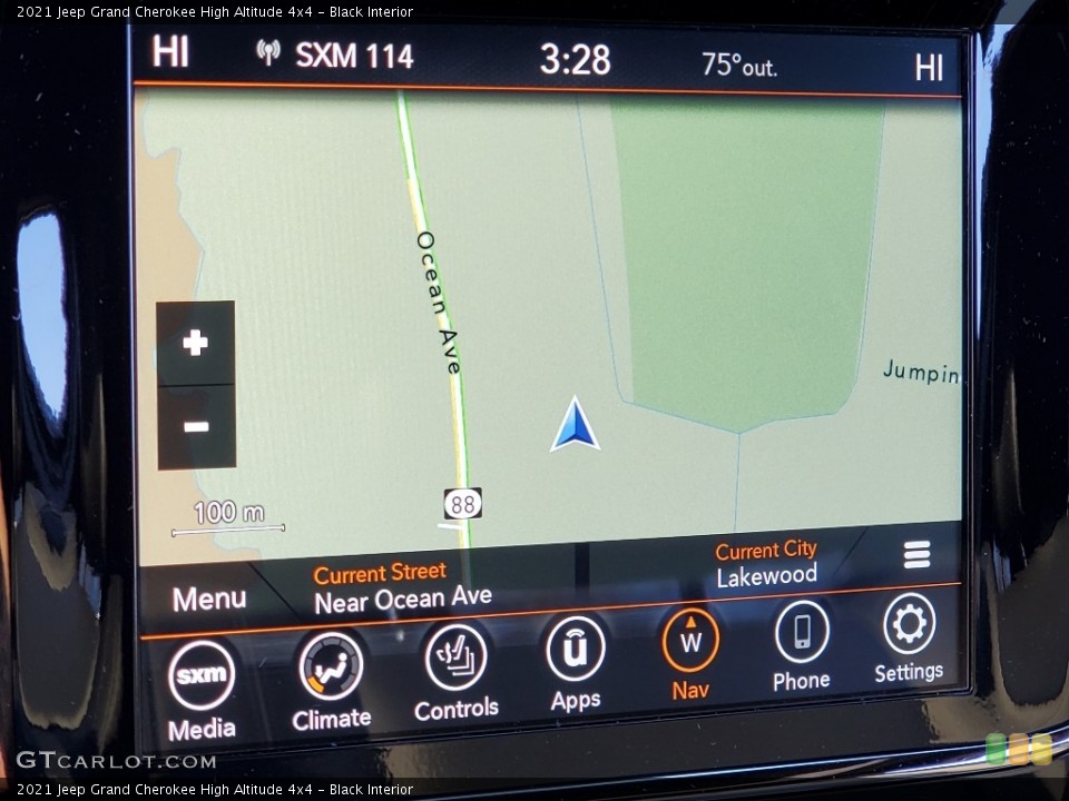 Black Interior Navigation for the 2021 Jeep Grand Cherokee High Altitude 4x4 #140156904