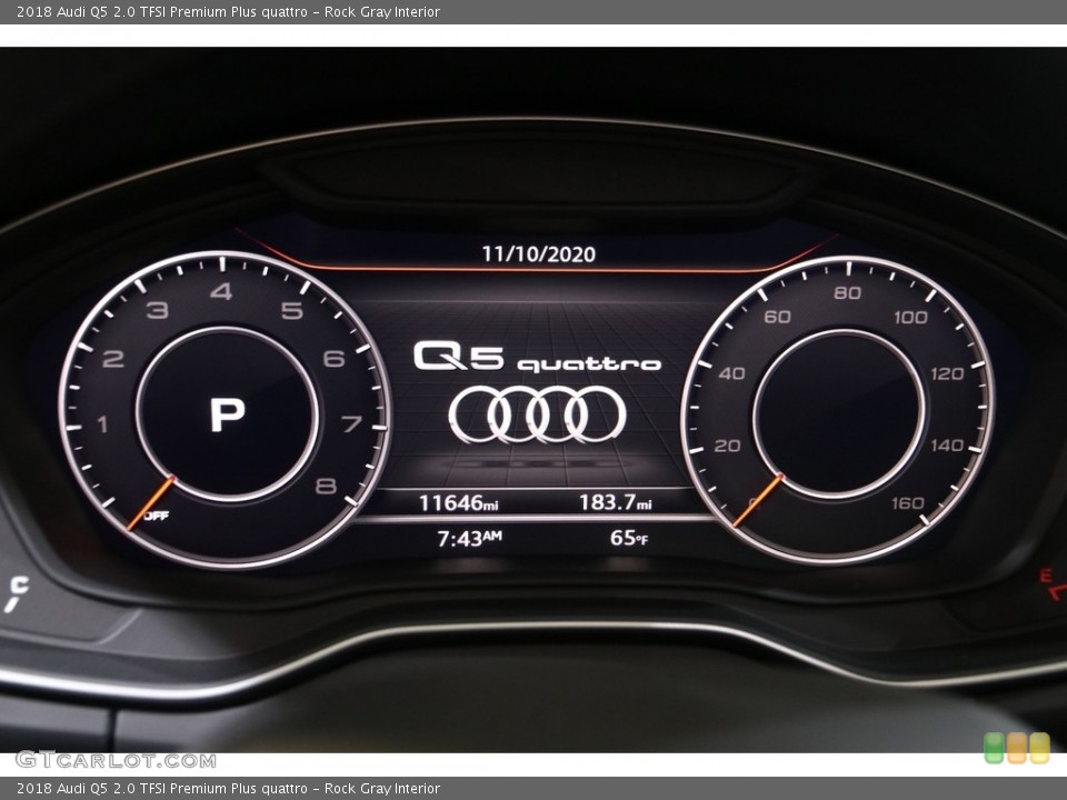 Rock Gray Interior Gauges for the 2018 Audi Q5 2.0 TFSI Premium Plus quattro #140163642