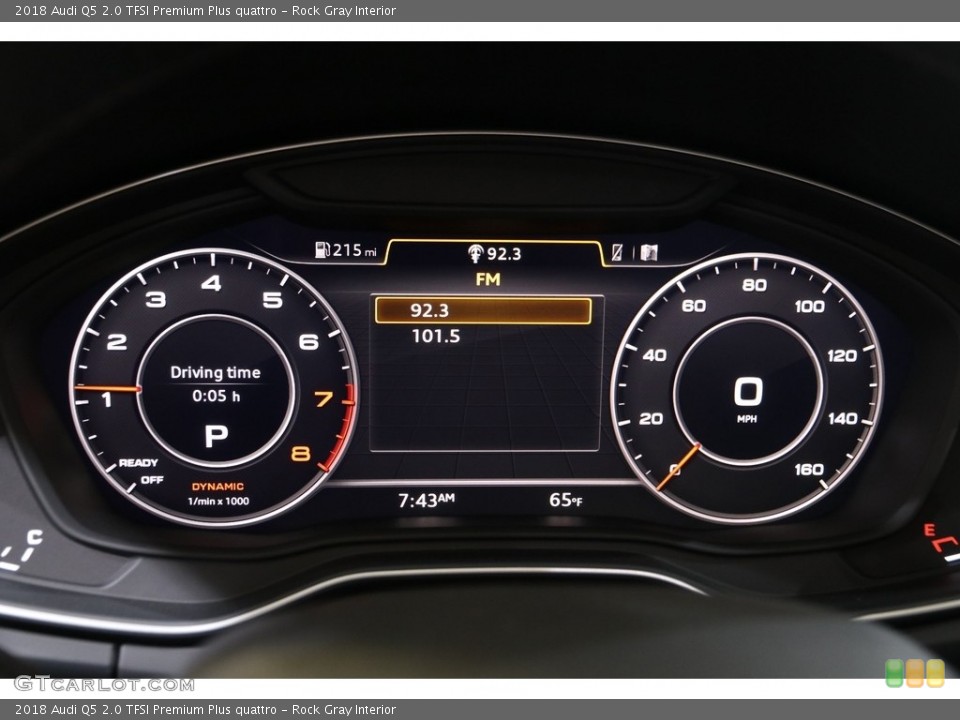Rock Gray Interior Gauges for the 2018 Audi Q5 2.0 TFSI Premium Plus quattro #140163663