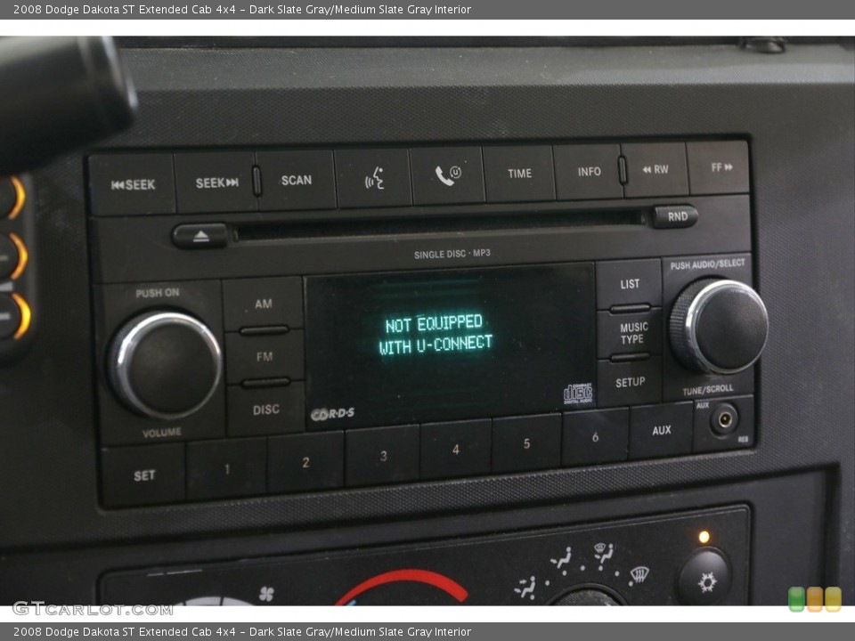 Dark Slate Gray/Medium Slate Gray Interior Controls for the 2008 Dodge Dakota ST Extended Cab 4x4 #140173164