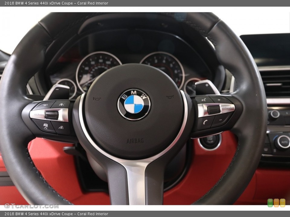 Coral Red Interior Steering Wheel for the 2018 BMW 4 Series 440i xDrive Coupe #140174544